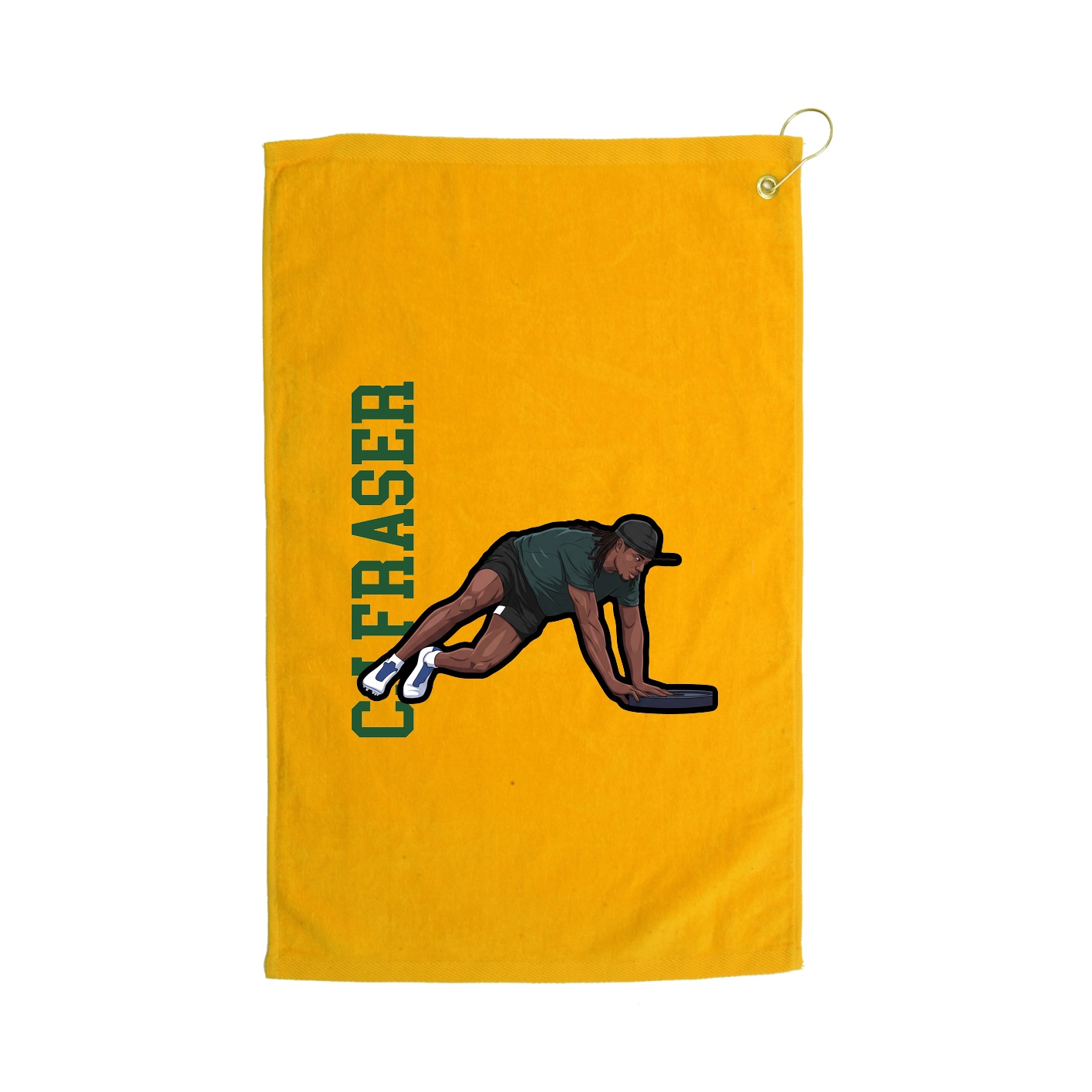 Golf Towel — Name Vertical in Gold