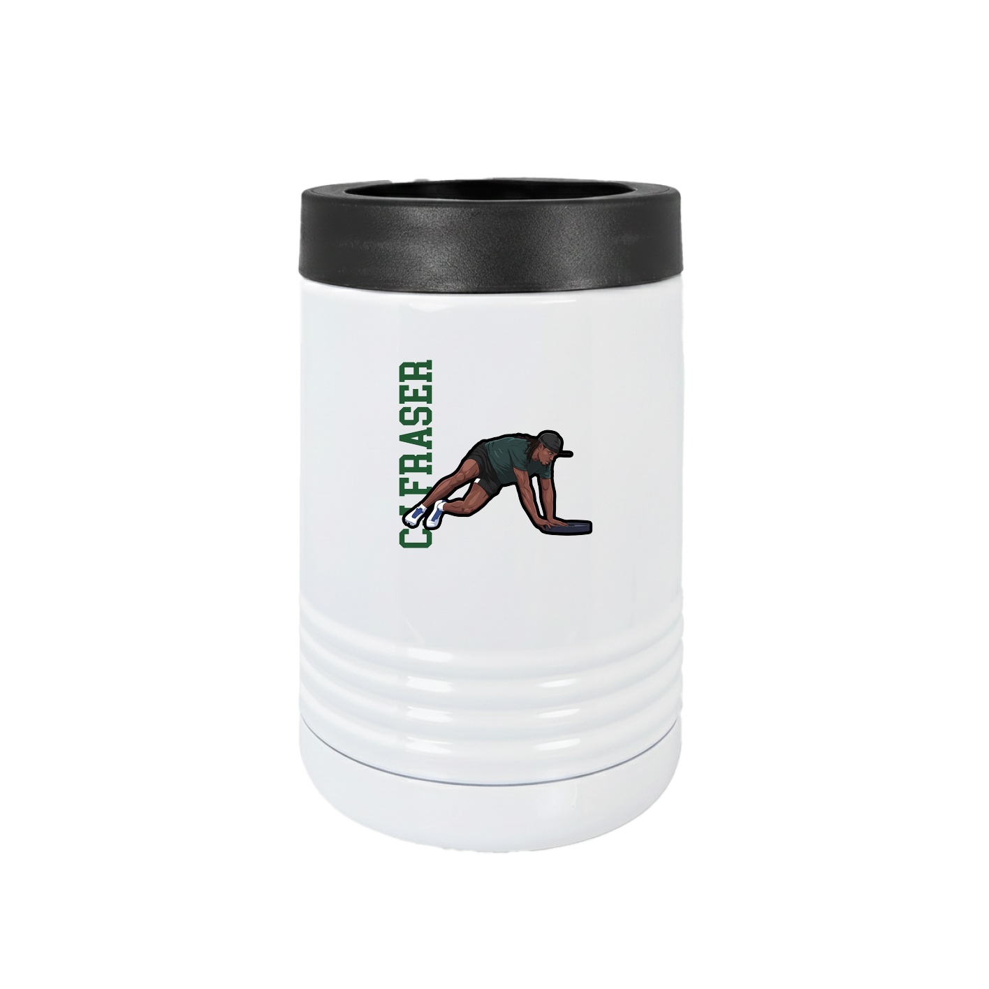 Beverage Holder — Name Vertical in White