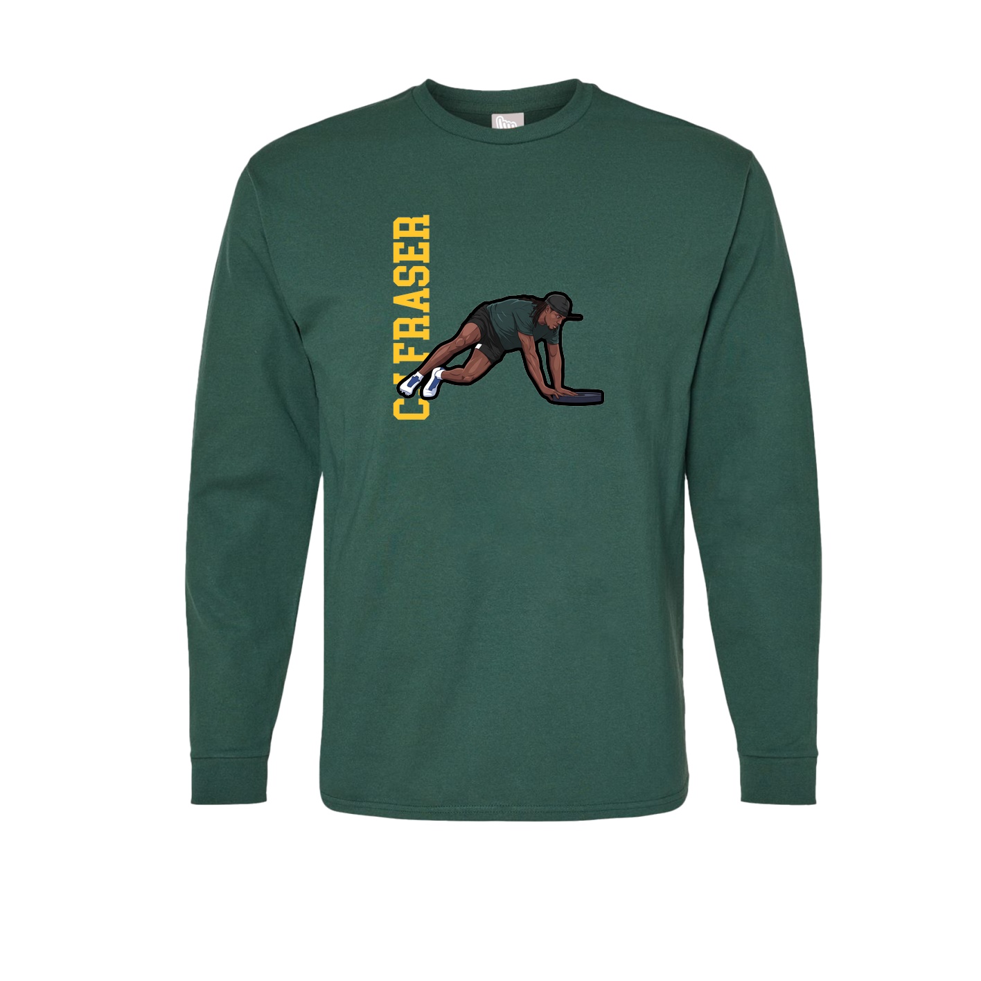 Long Sleeve Tee — Name Vertical in Green