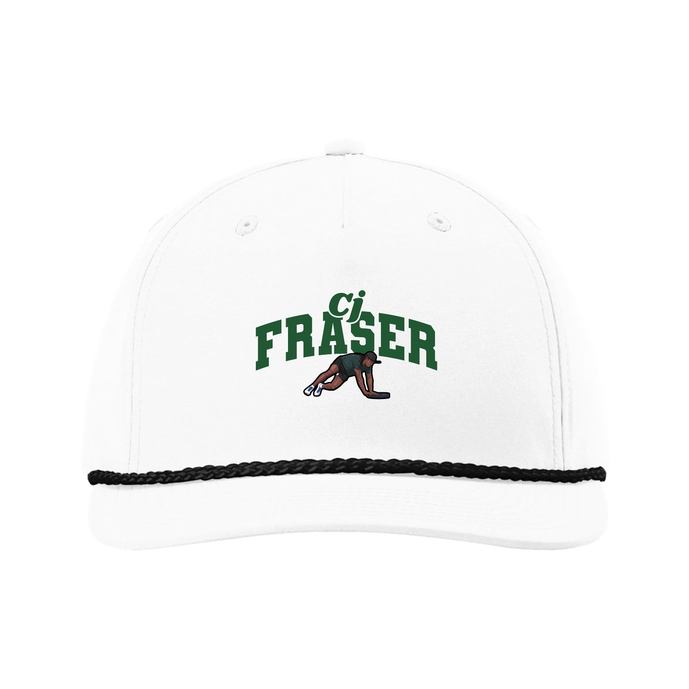 Five-Panel Classic Rope Cap — Signature Arch in White