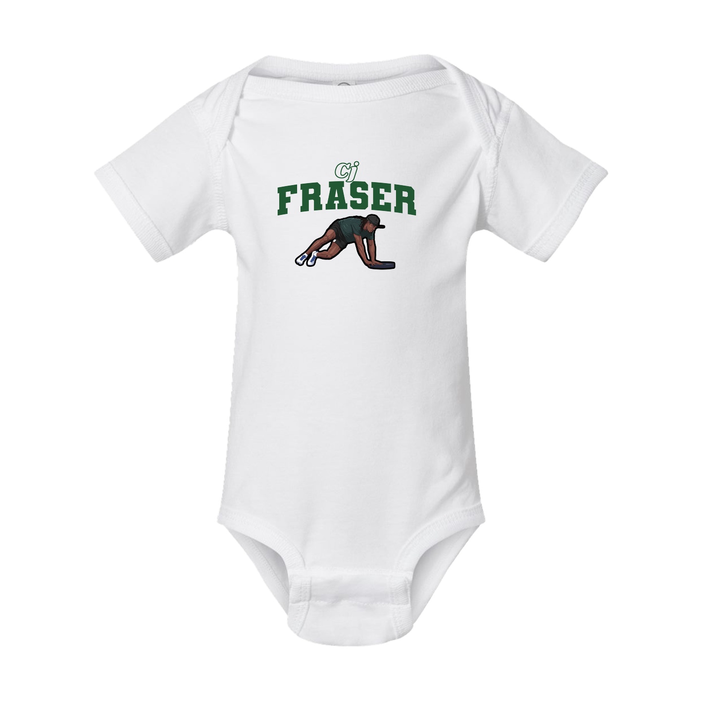 Baby Onesie — Name Arch in White