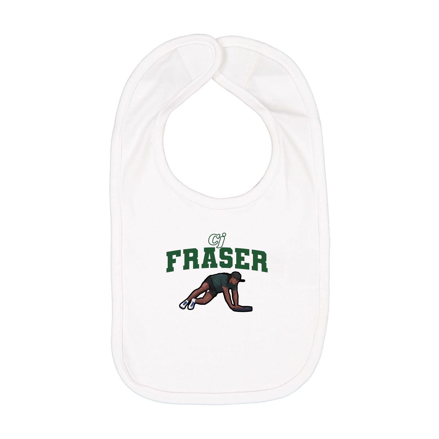 Infant Bib — Name Arch in White