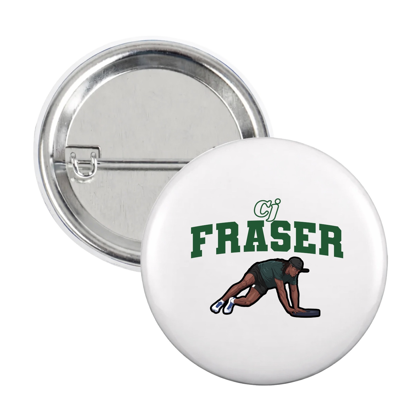 Game Day Button — Name Arch in White