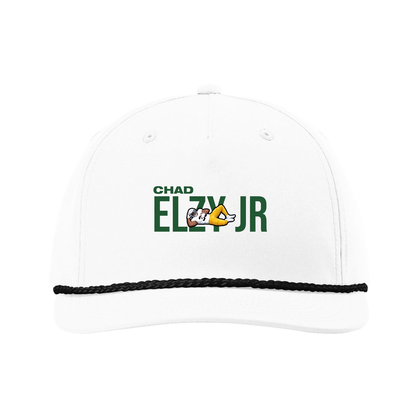Five-Panel Classic Rope Cap — Player Name in White