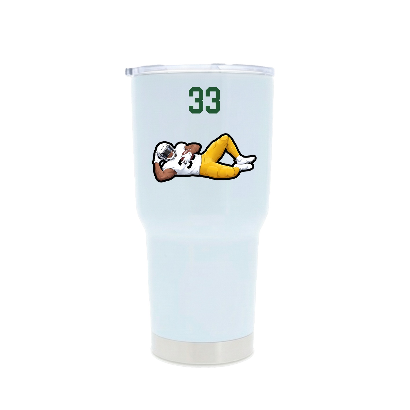 30oz Stainless Steel Tumbler — Number Top in White