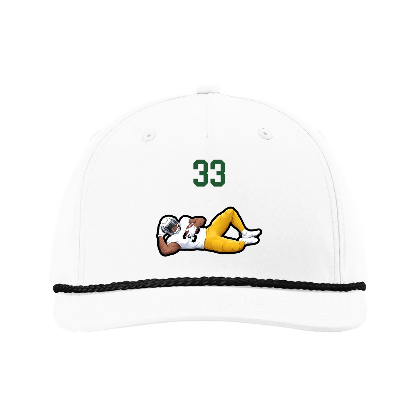 Five-Panel Classic Rope Cap — Number Top in White