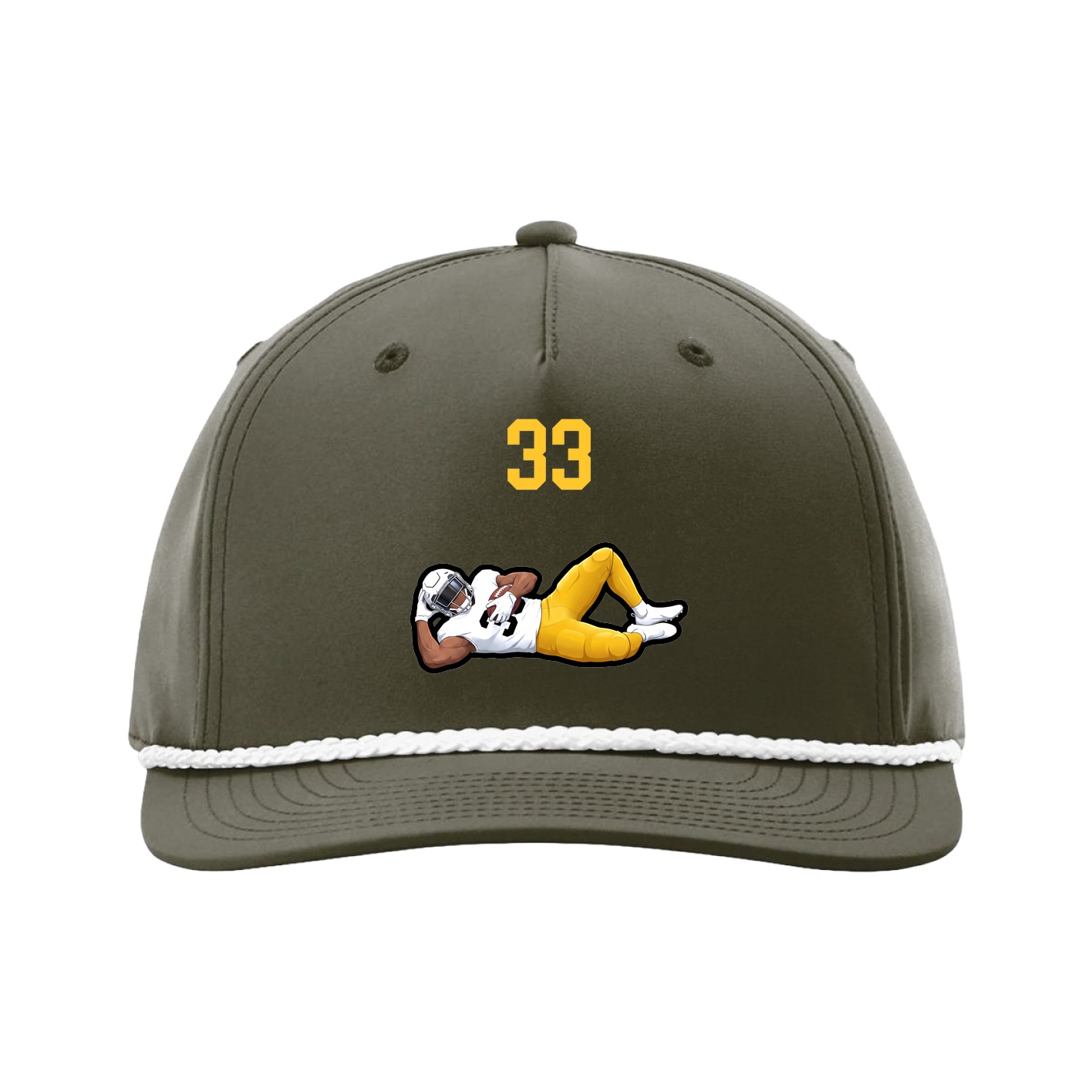 Five-Panel Classic Rope Cap — Number Top in Green