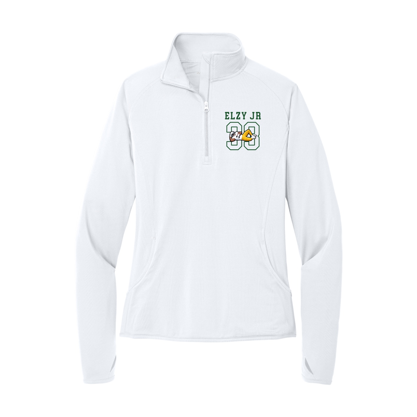 Women's Q-Zip Pullover — Shirsey in White