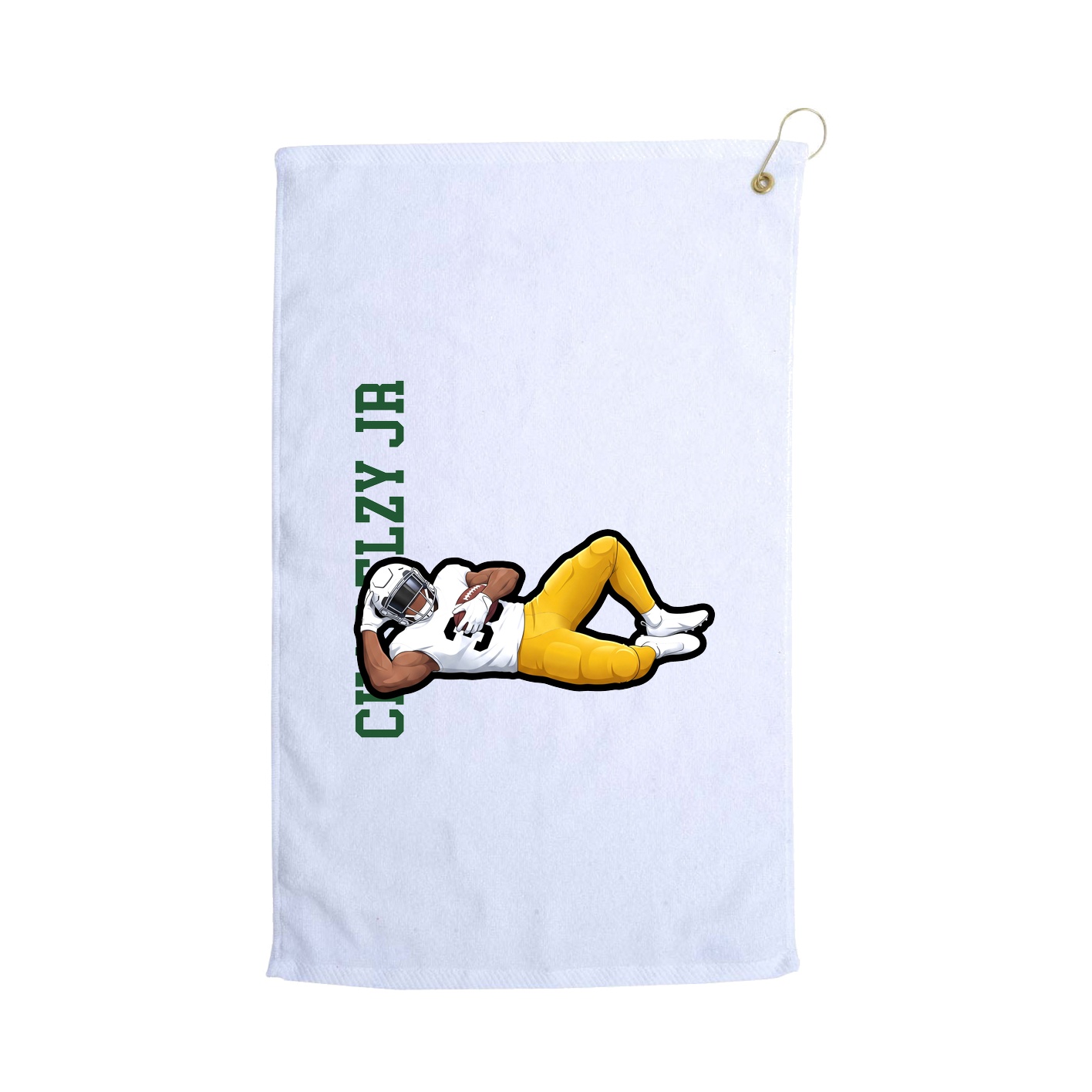 Golf Towel — Name Vertical in White