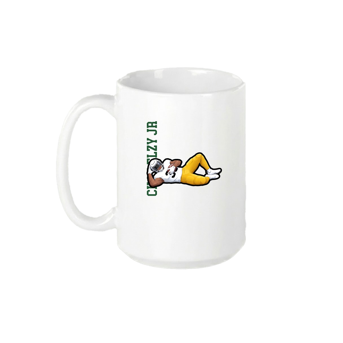 15oz Coffee Mug — Name Vertical in White