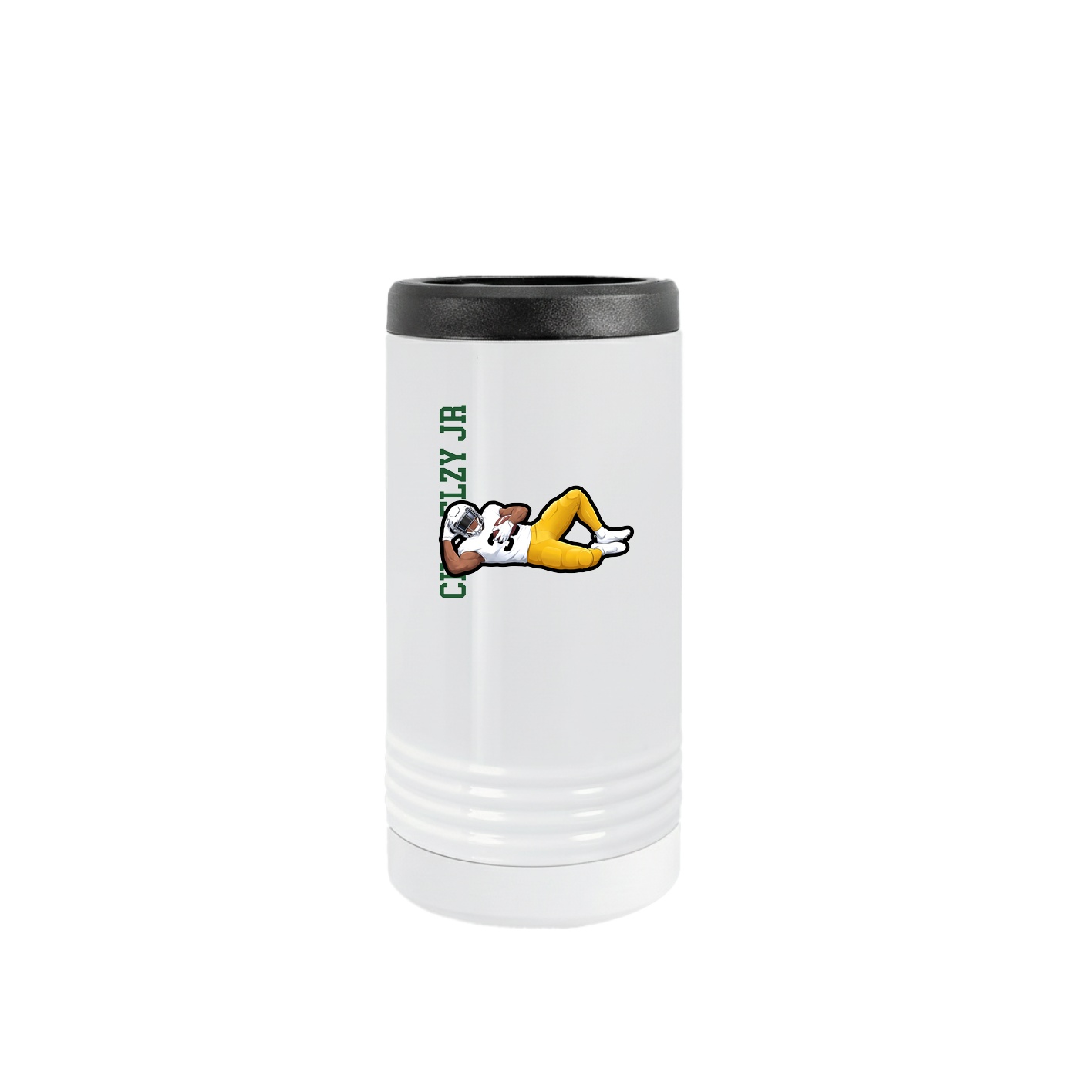Slim Beverage Holder — Name Vertical in White