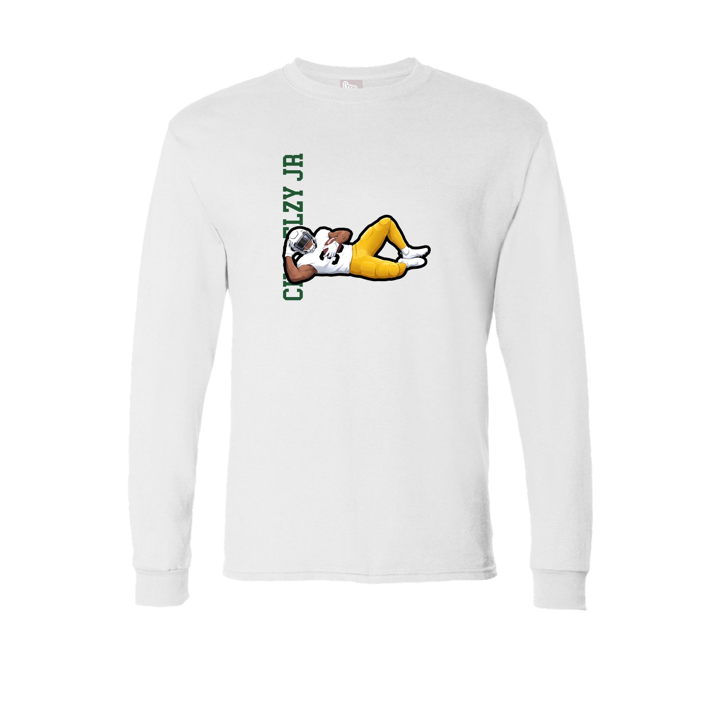 Long Sleeve Tee — Name Vertical in White