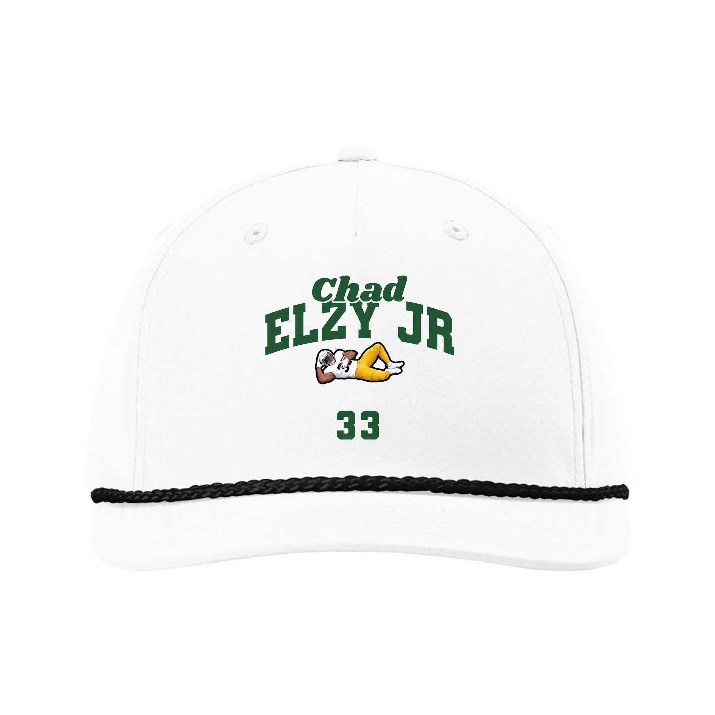 Five-Panel Classic Rope Cap — Signature Arch in White