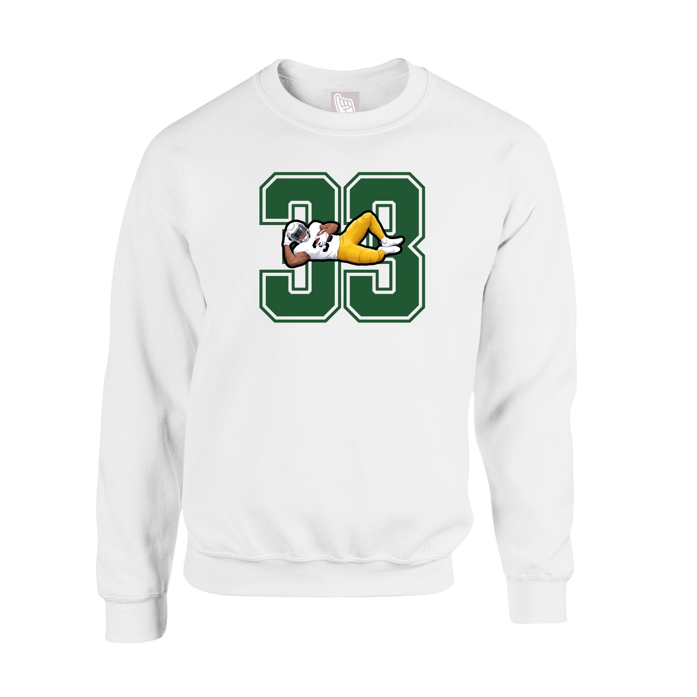 Fleece Crew — Number in White