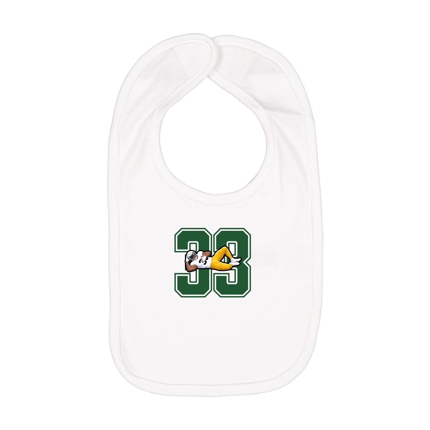 Infant Bib — Number in White