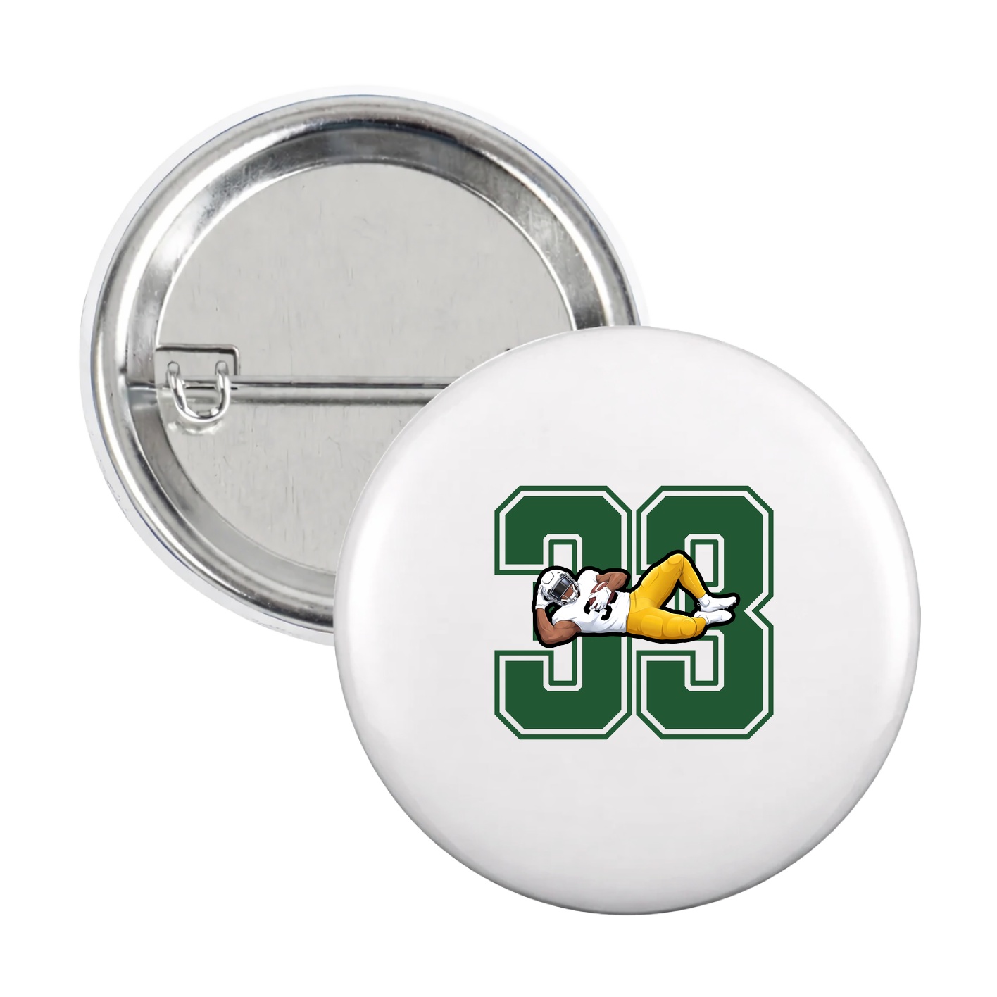 Game Day Button — Number in White