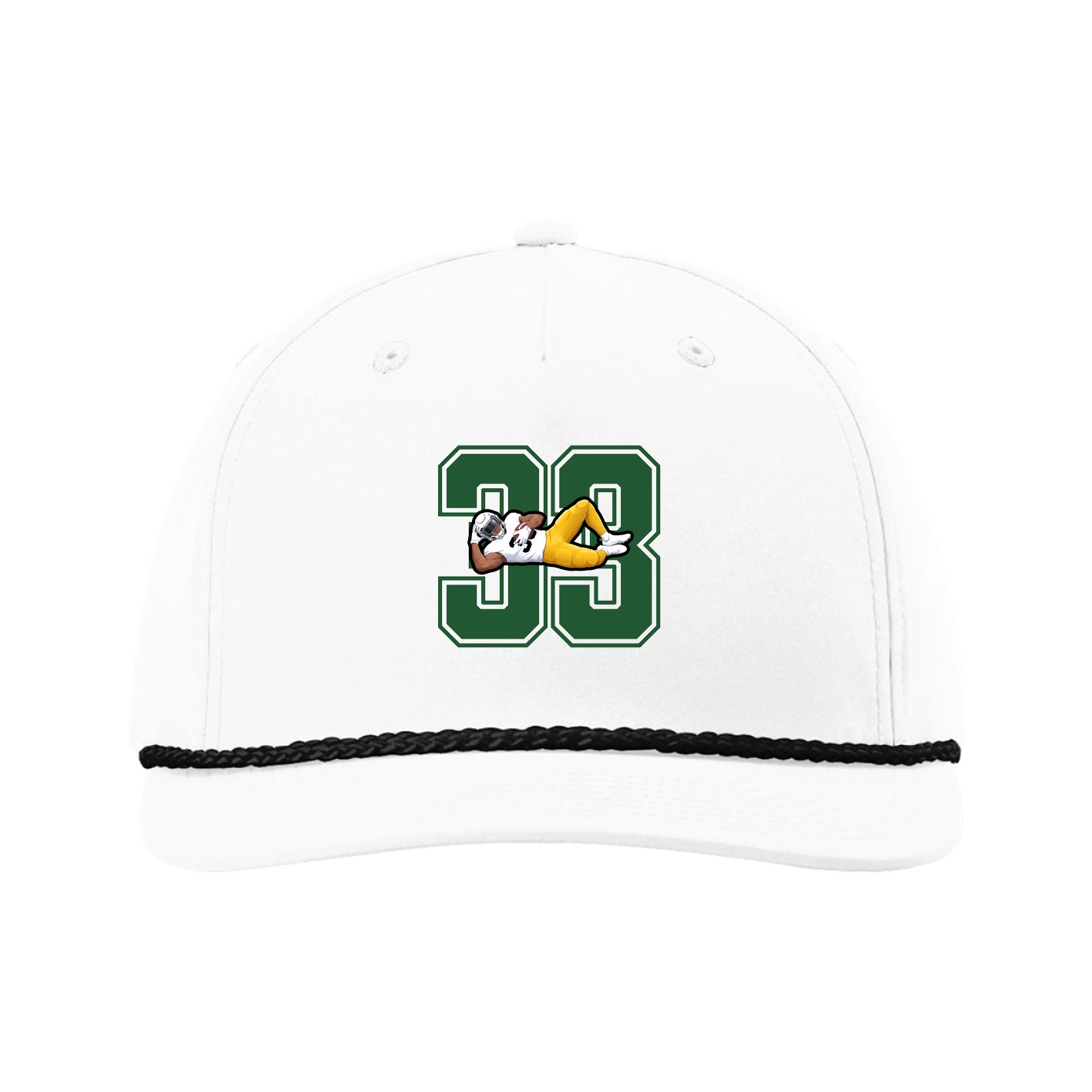 Five-Panel Classic Rope Cap — Number in White