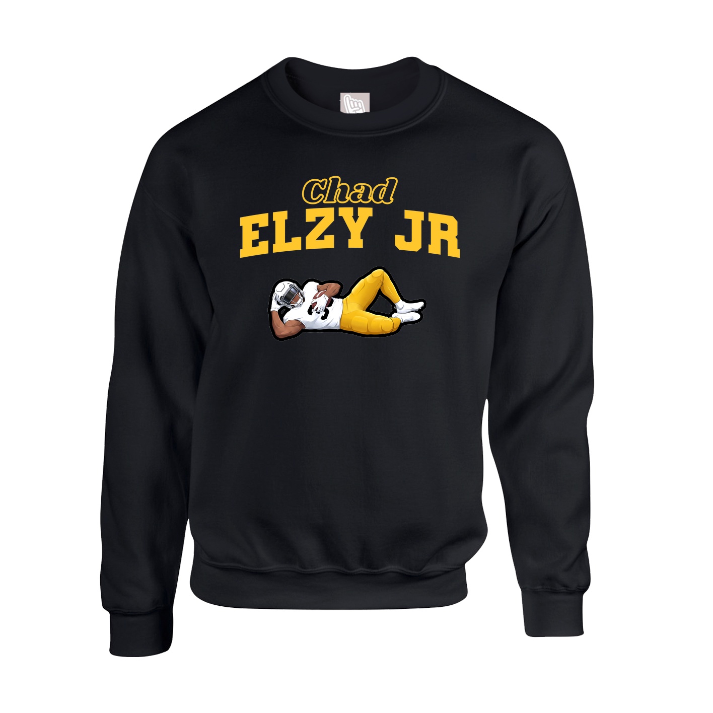 Fleece Crew — Name Arch in Black