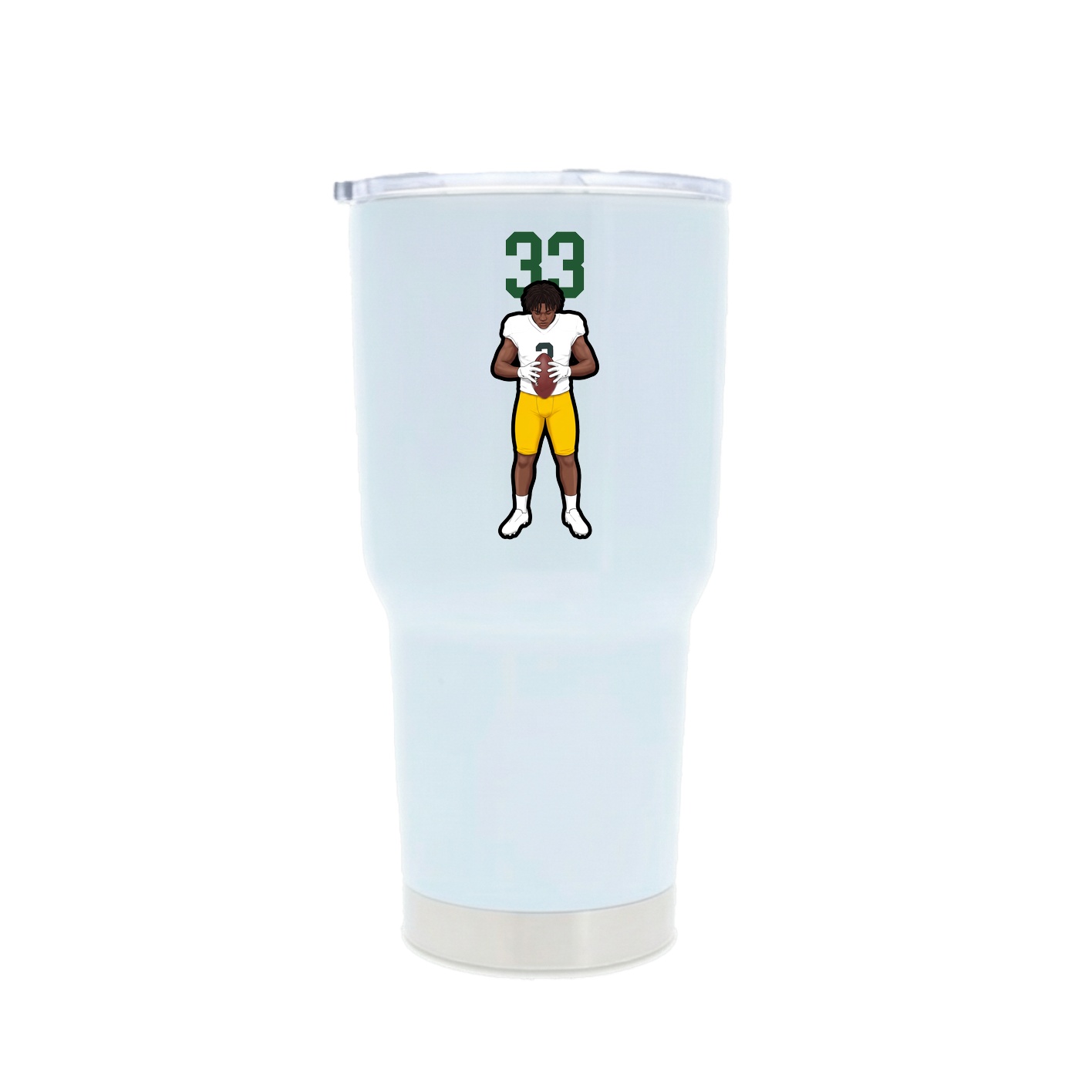 30oz Stainless Steel Tumbler — Number Top in White