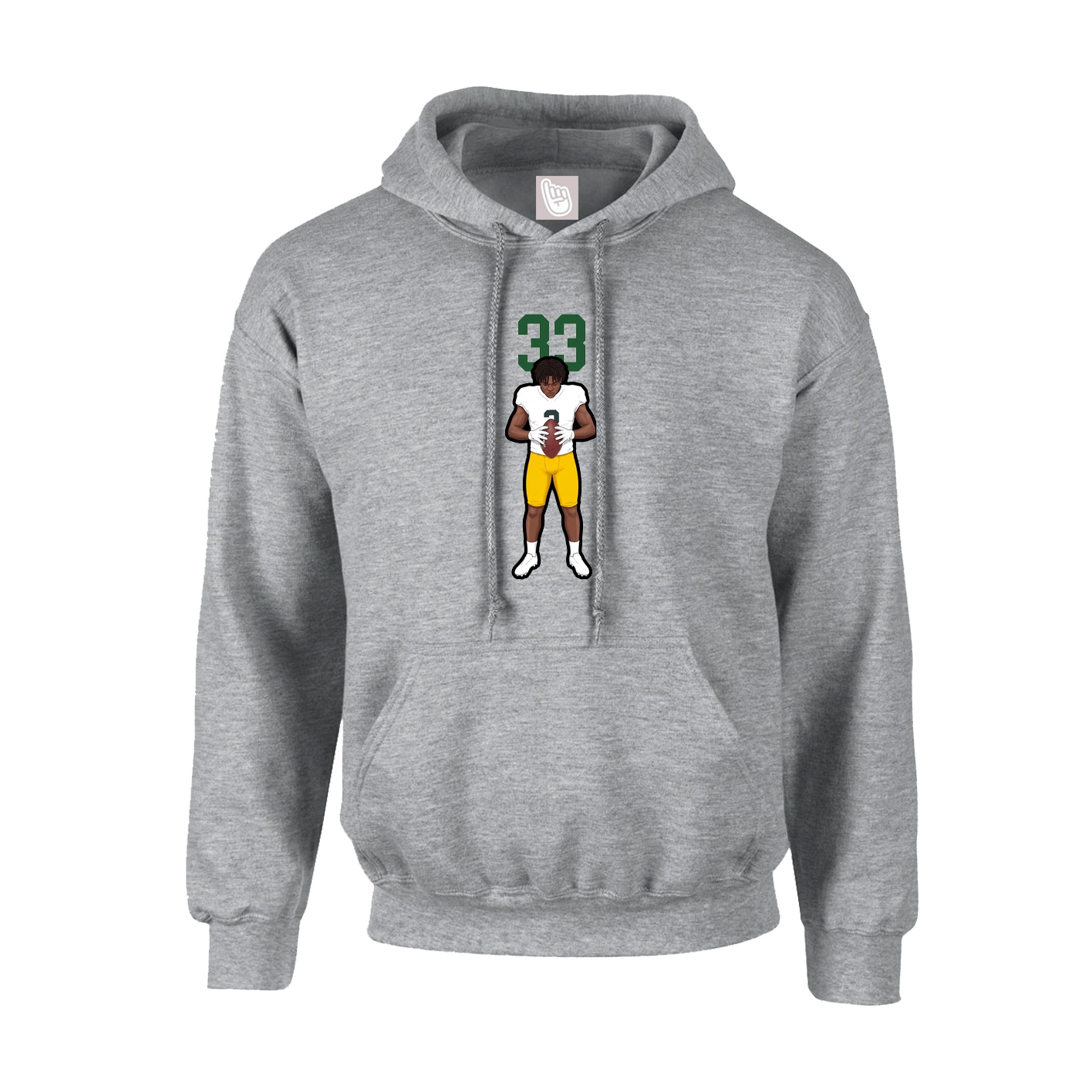 Hoodie — Number Top in Grey