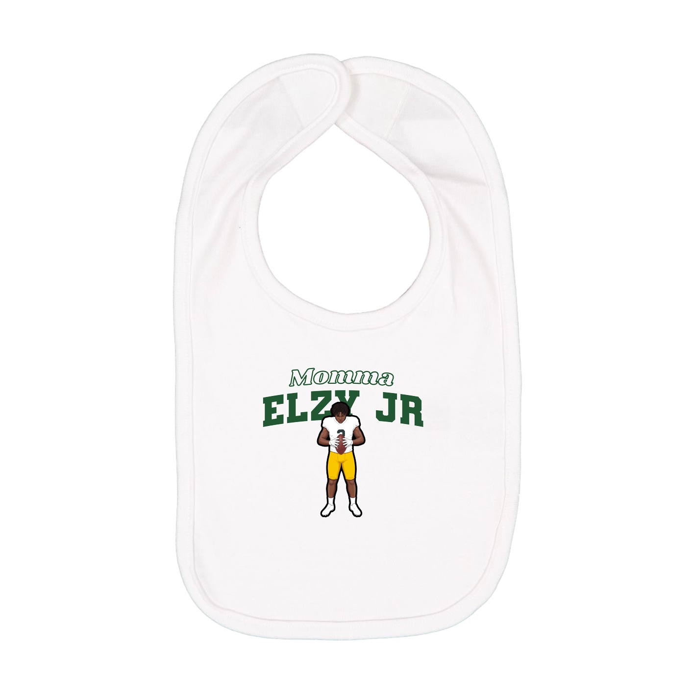Infant Bib — Mothers Day Block in White