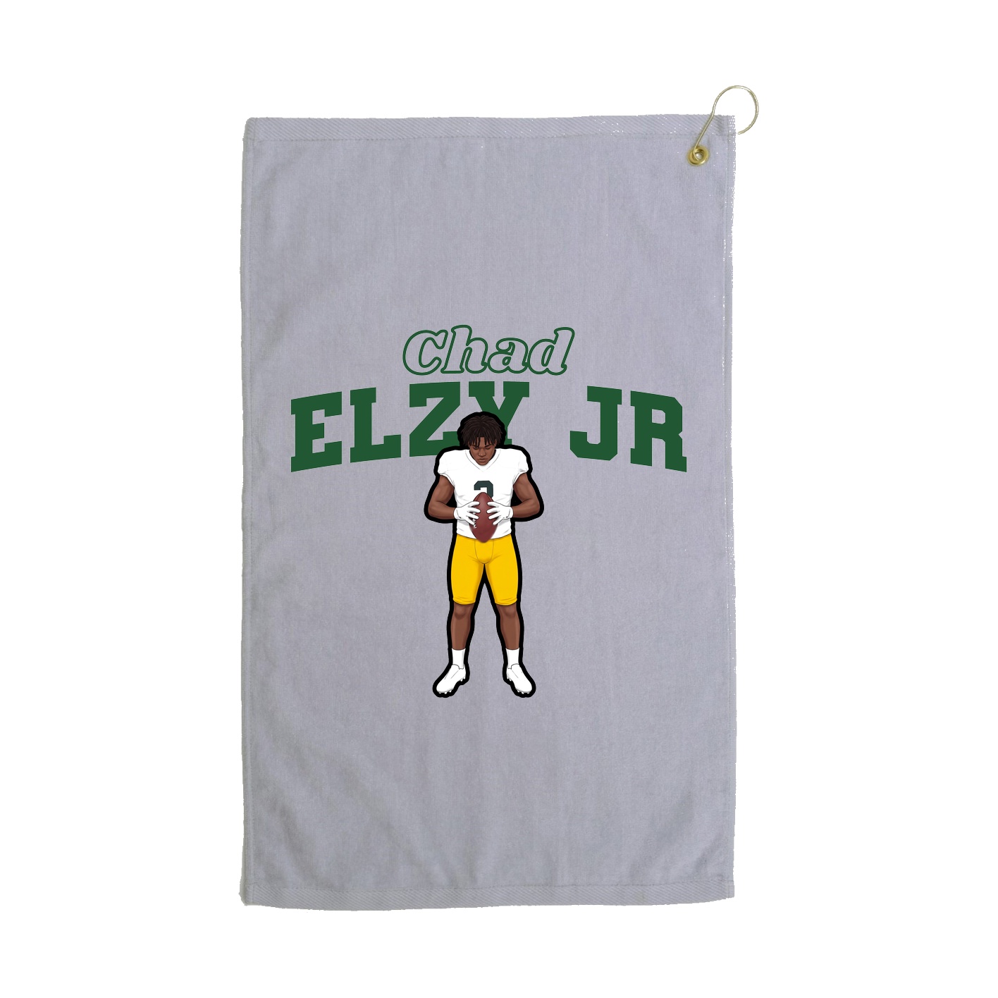 Golf Towel — Name Arch in Grey