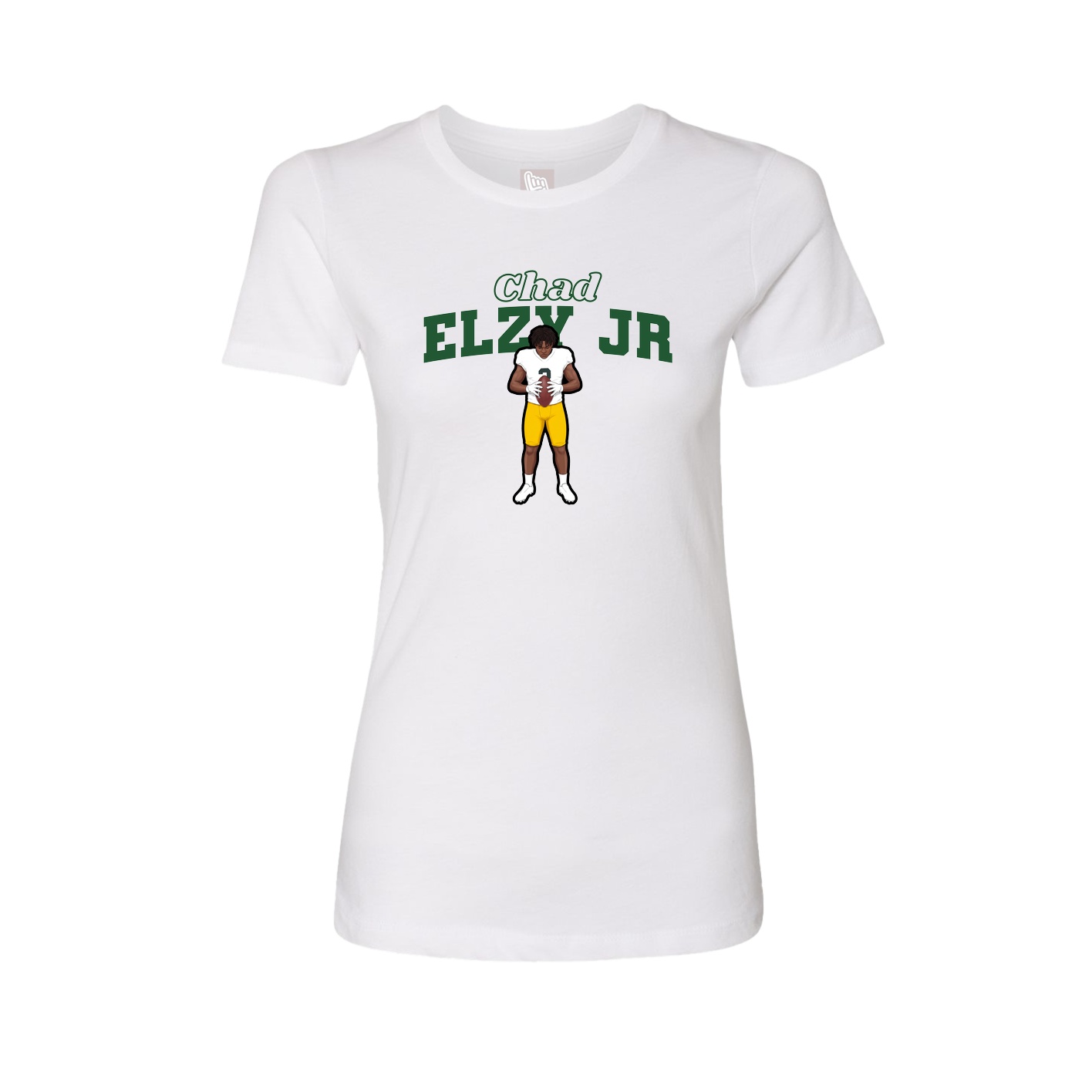 Womens Tee — Name Arch in White