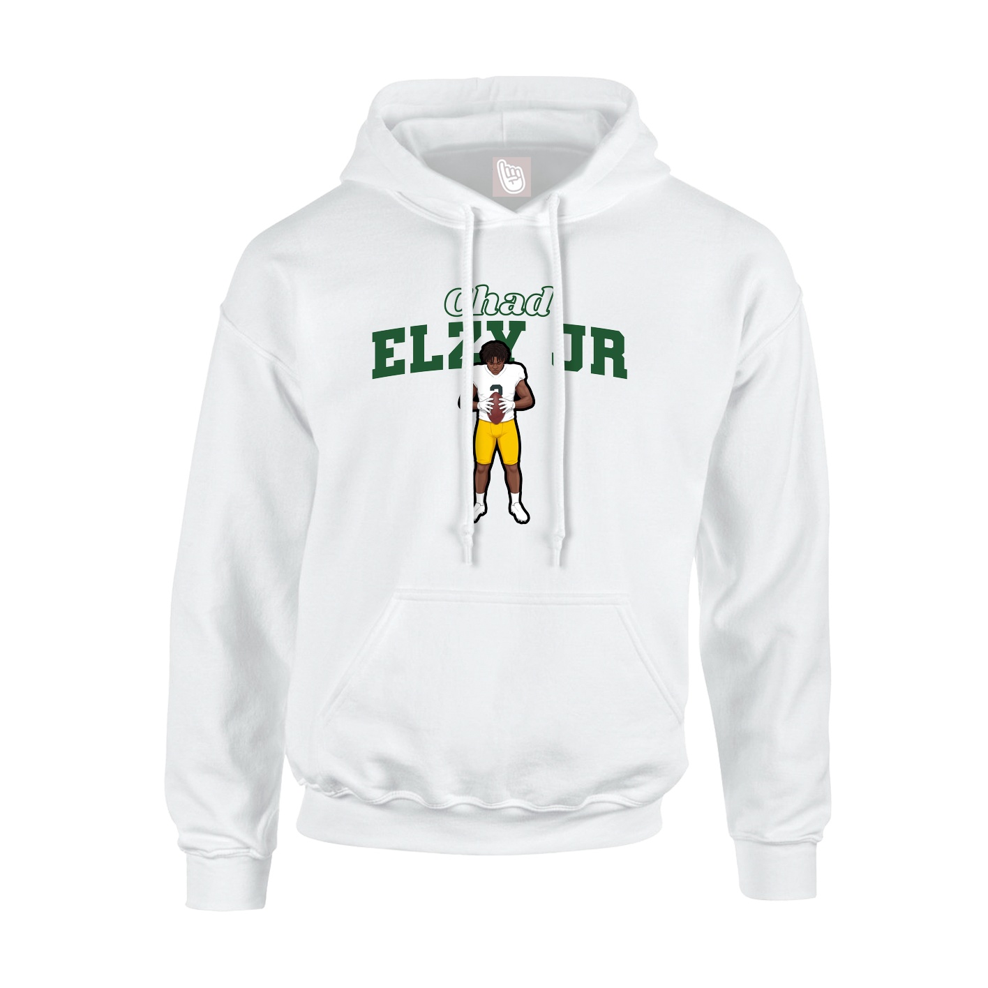 Hoodie — Name Arch in White