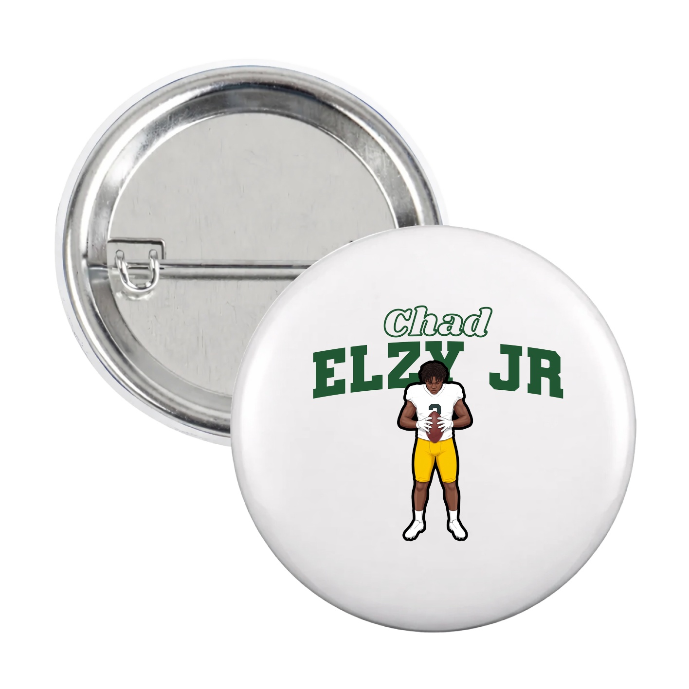 Game Day Button — Name Arch in White