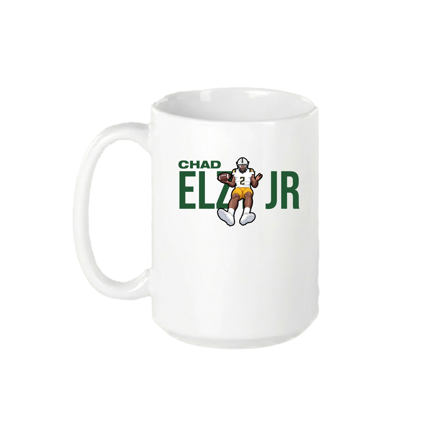 15oz Coffee Mug — Player Name in White