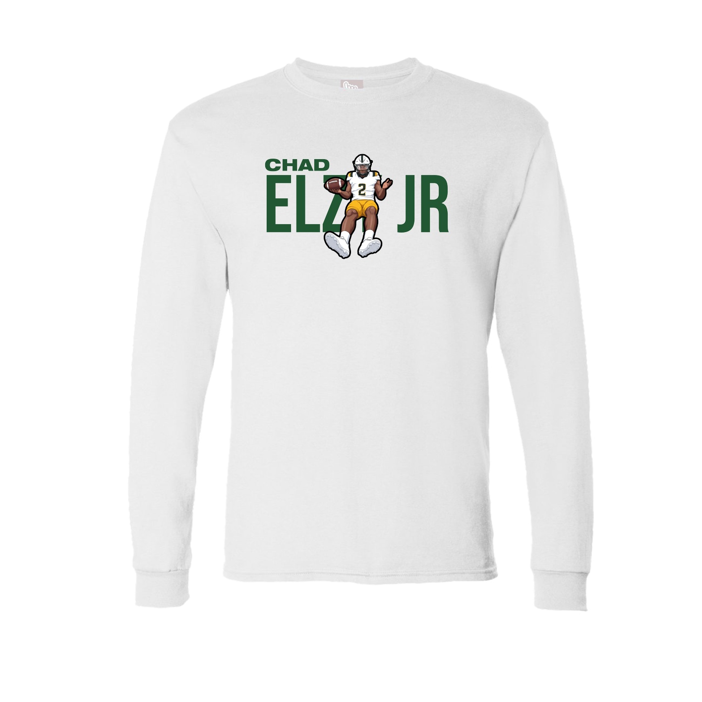 Long Sleeve Tee — Player Name in White