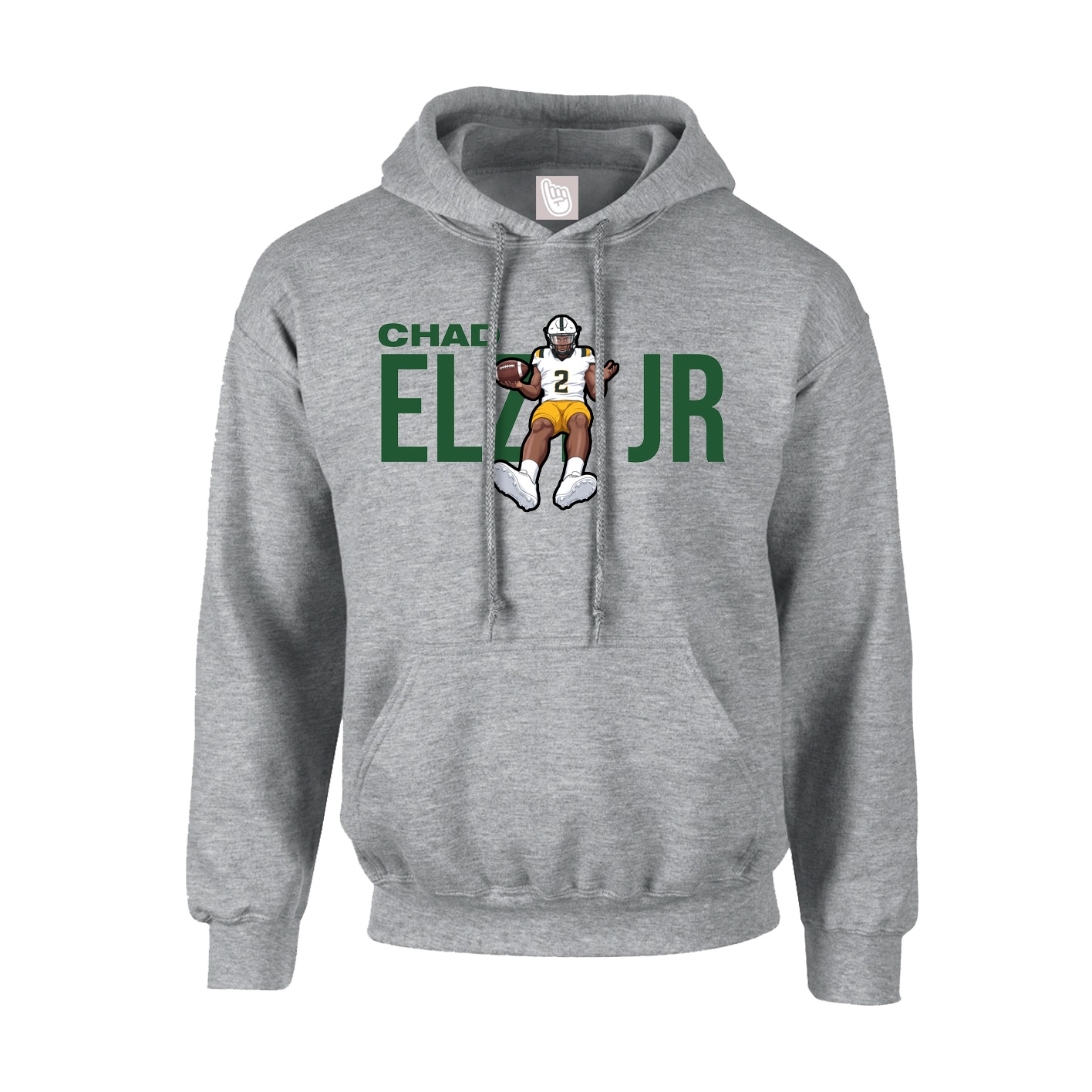 Youth Hoodie — Player Name in Grey