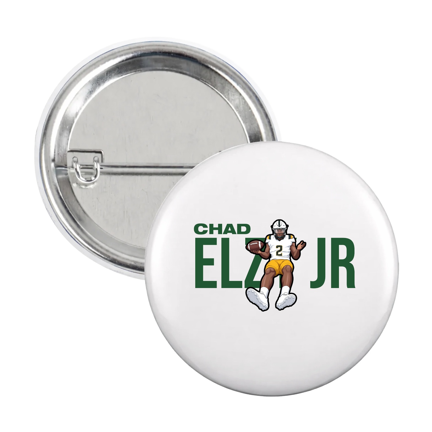 Game Day Button — Player Name in White