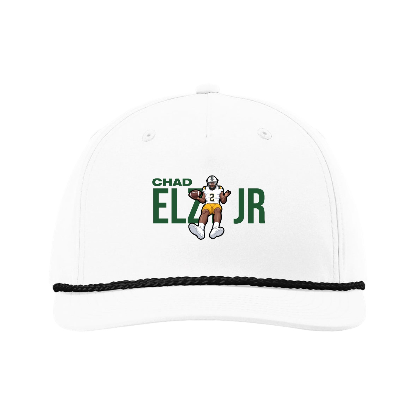 Five-Panel Classic Rope Cap — Player Name in White