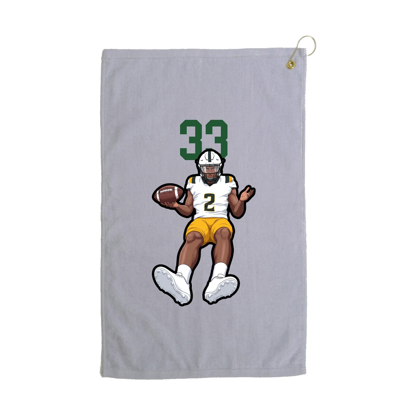 Golf Towel — Number Top in Grey
