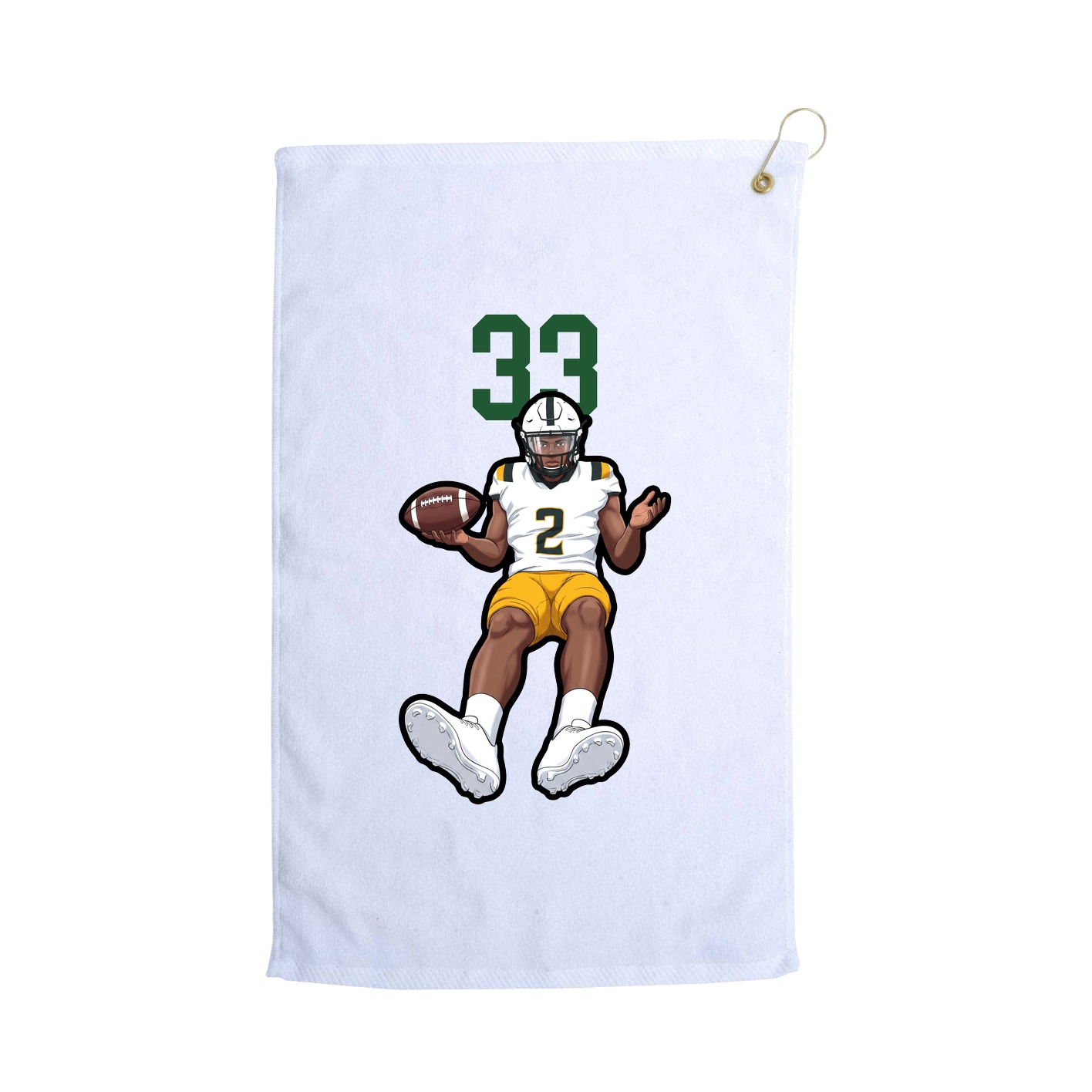Golf Towel — Number Top in White