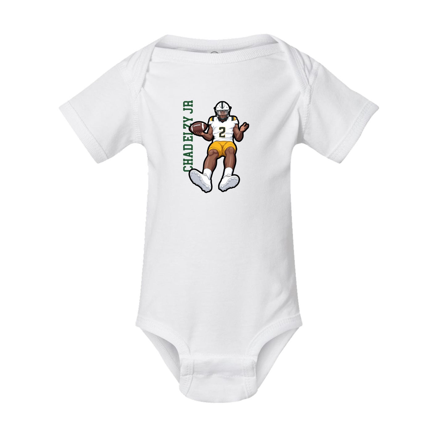 Baby Onesie — Name Vertical in White
