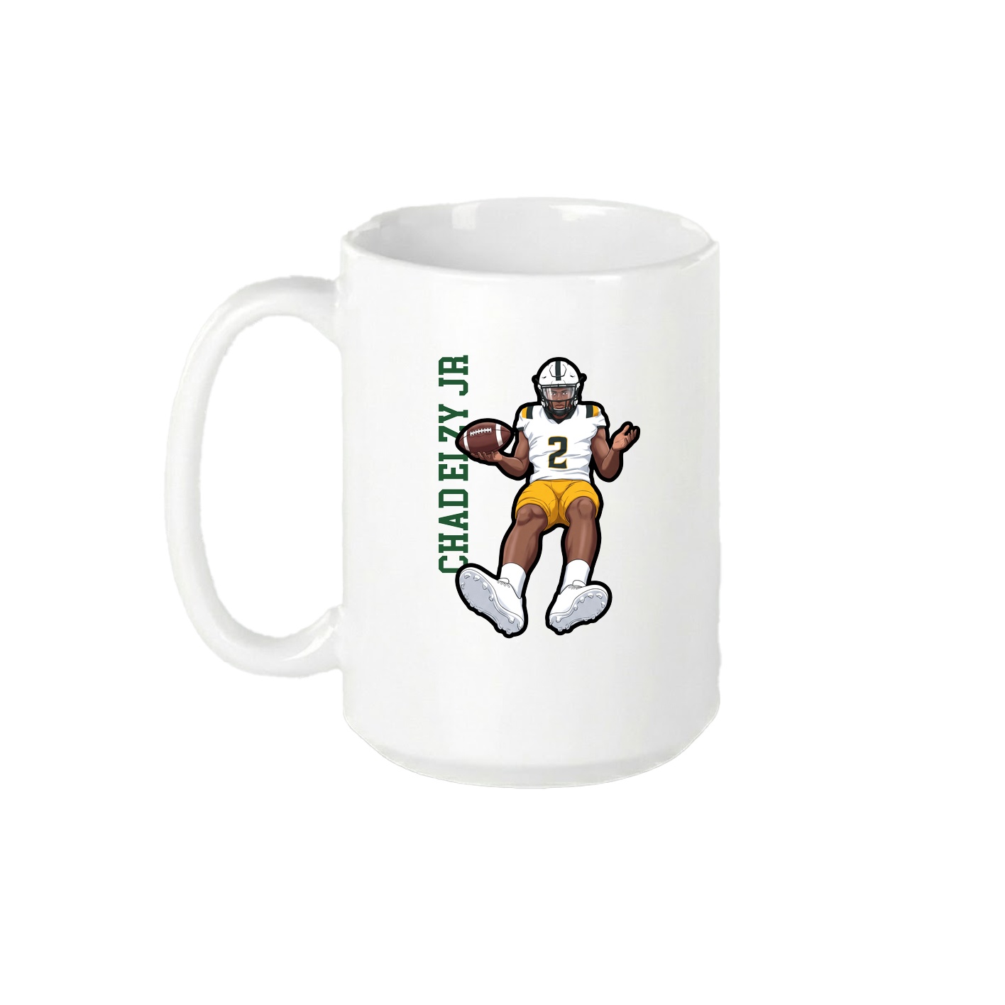 15oz Coffee Mug — Name Vertical in White
