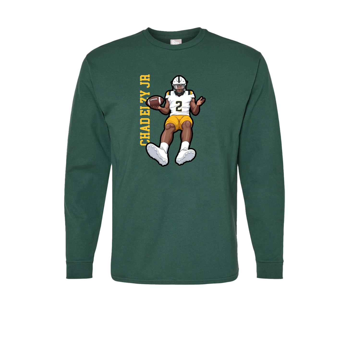 Long Sleeve Tee — Name Vertical in Green