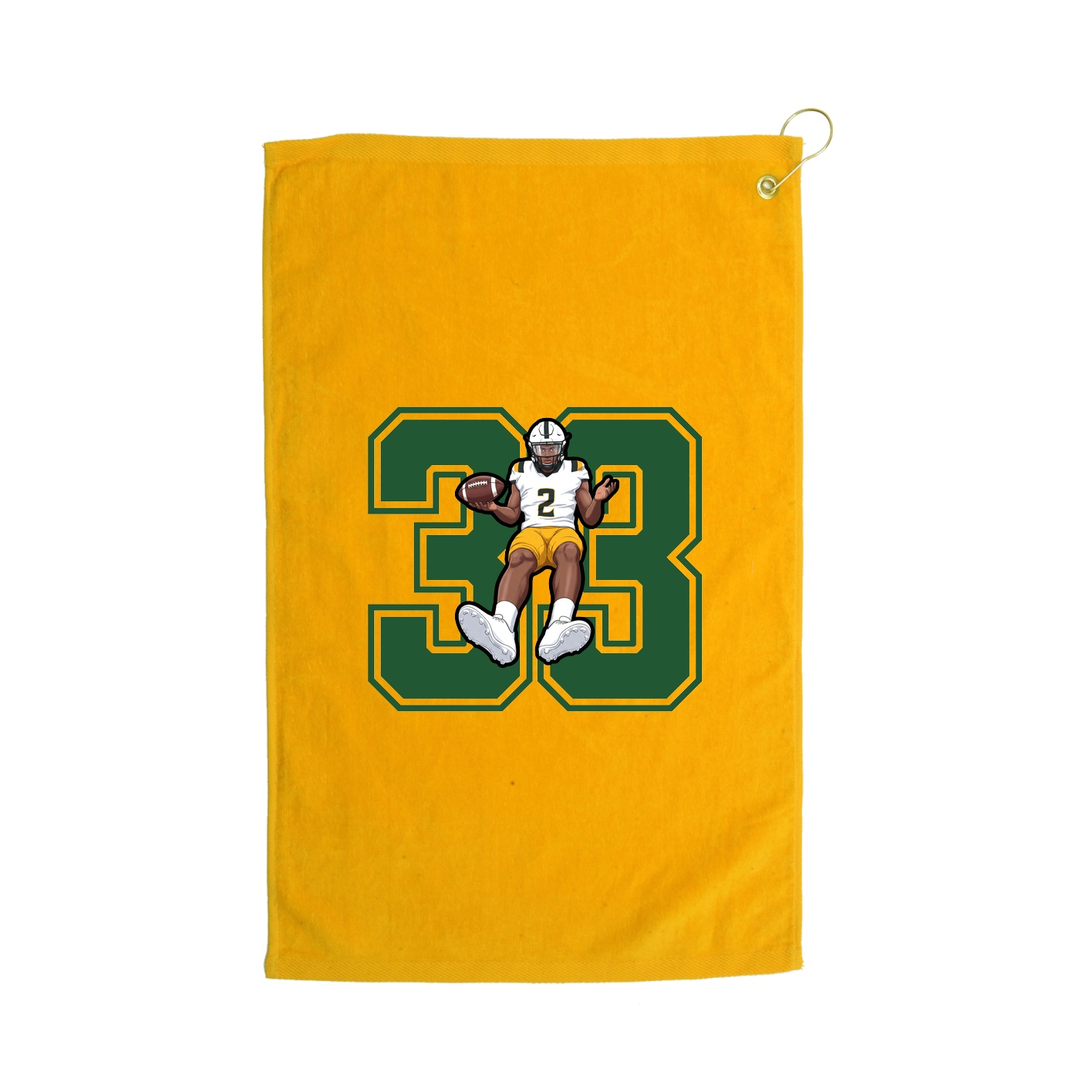 Golf Towel — Number in Gold