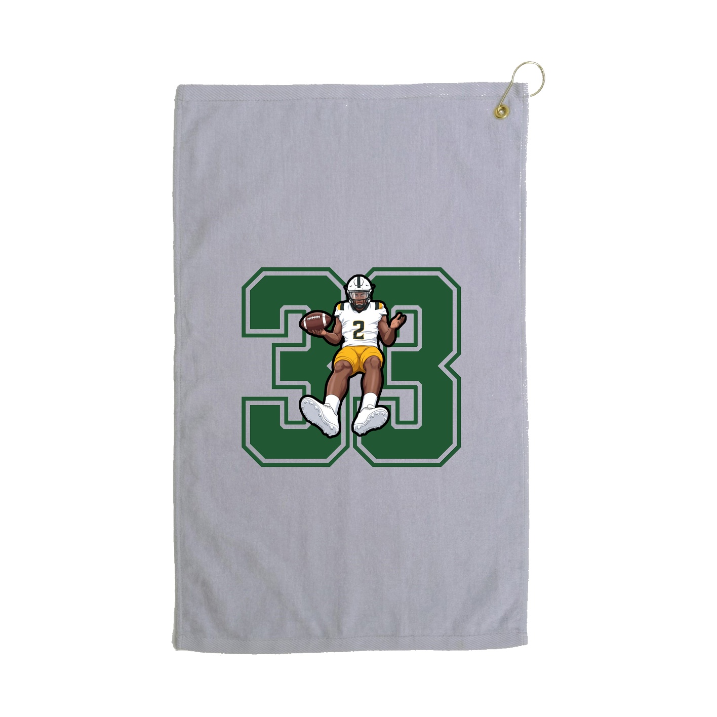 Golf Towel — Number in Grey