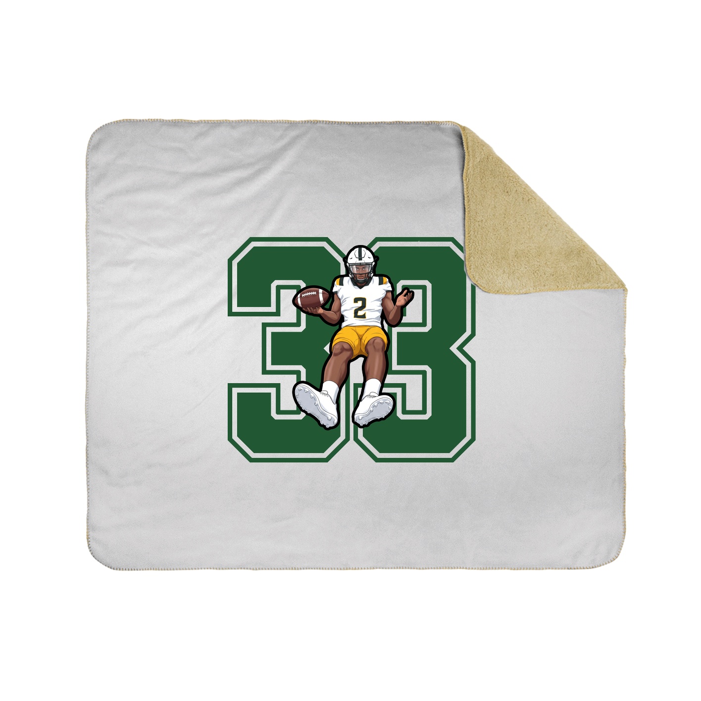 Throw Blanket — Number in White