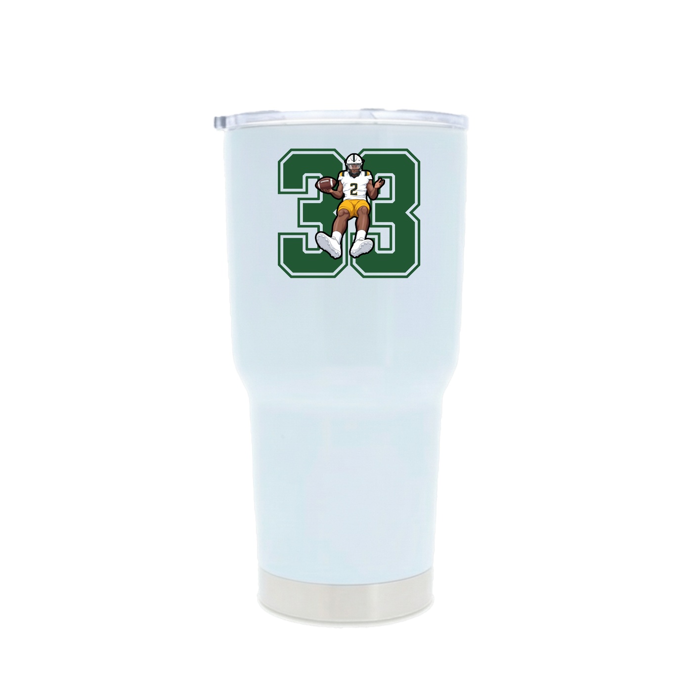 30oz Stainless Steel Tumbler — Number in White