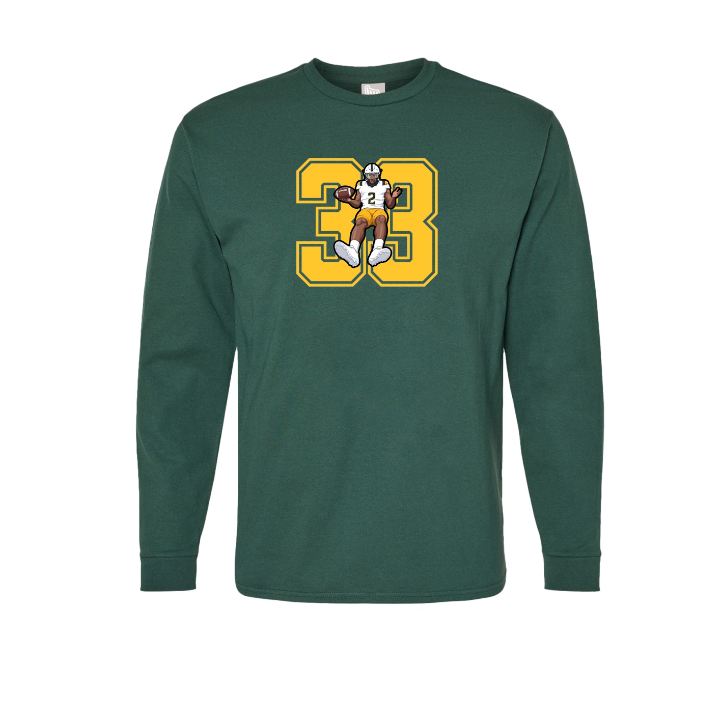 Long Sleeve Tee — Number in Green