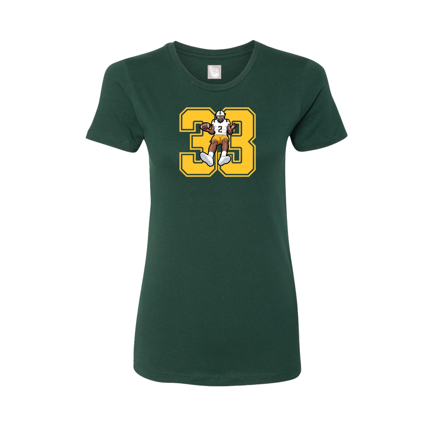 Womens Tee — Number in Green