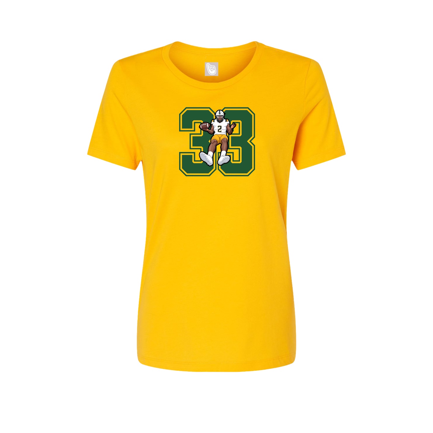 Womens Tee — Number in Gold