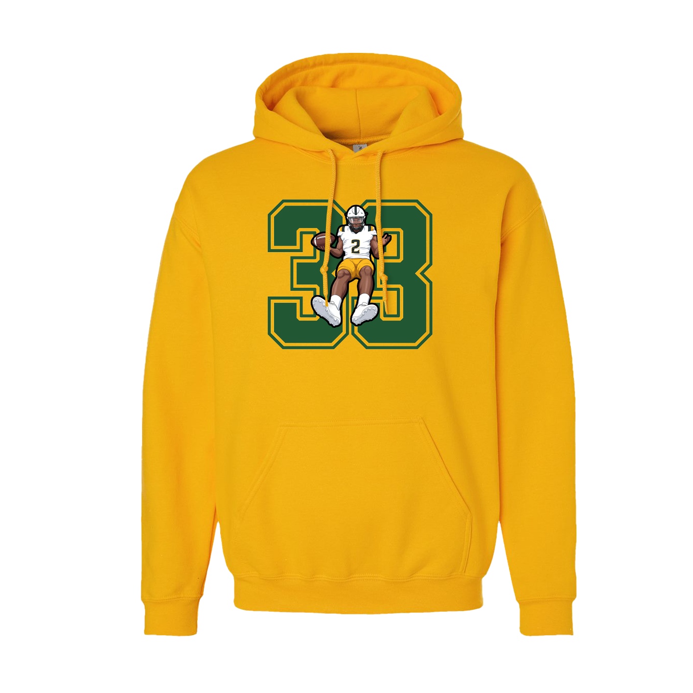 Hoodie — Number in Gold