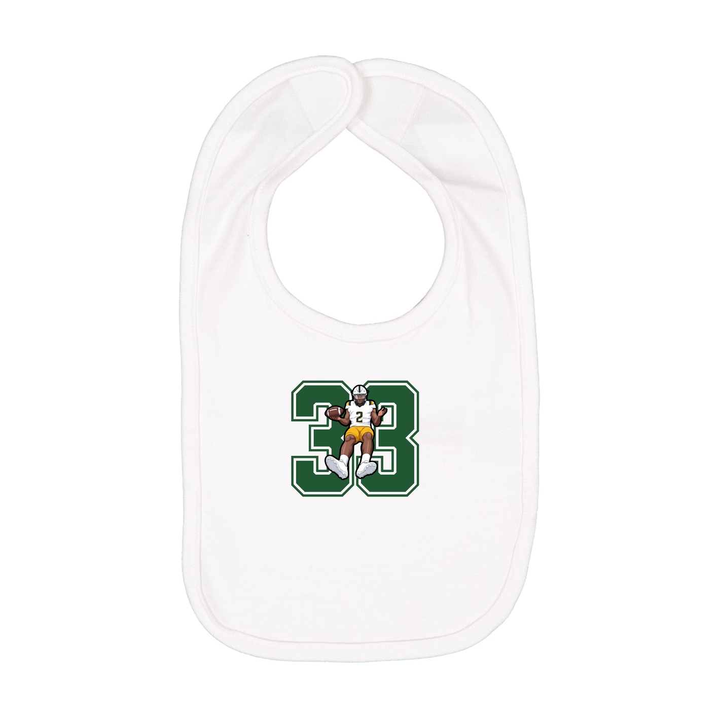 Infant Bib — Number in White