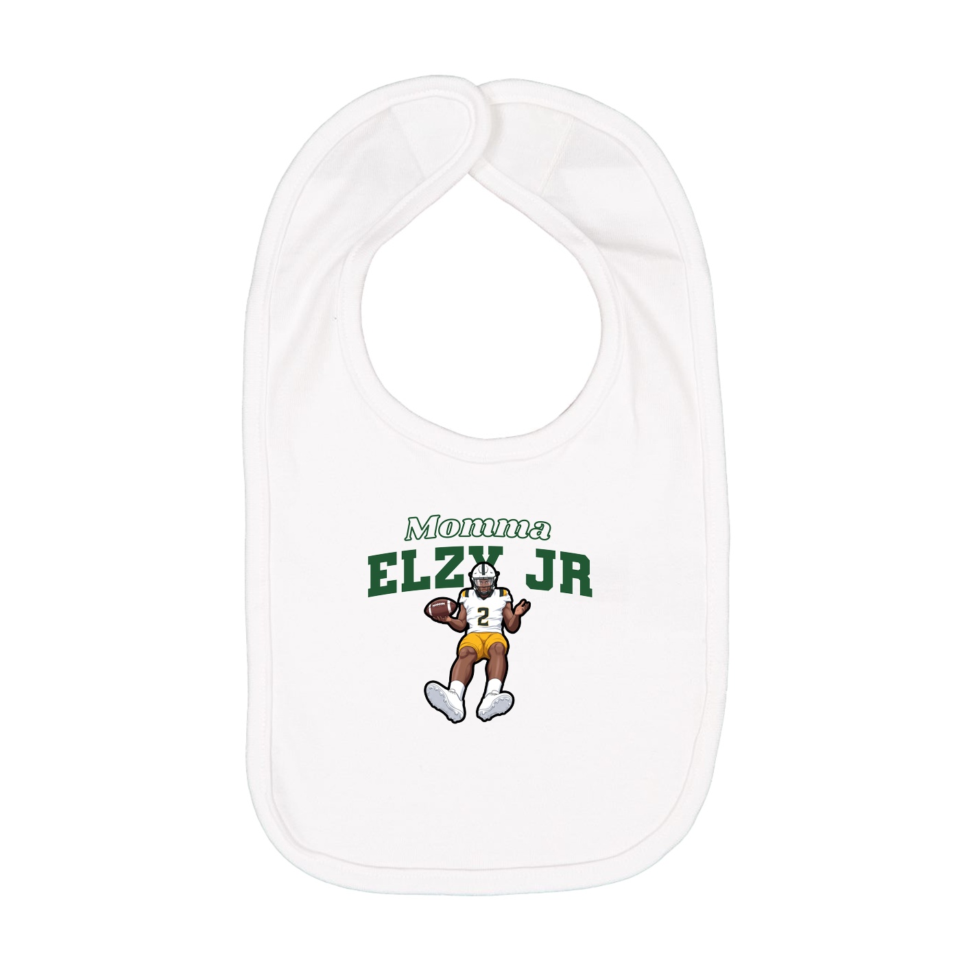 Infant Bib — Mothers Day Block in White