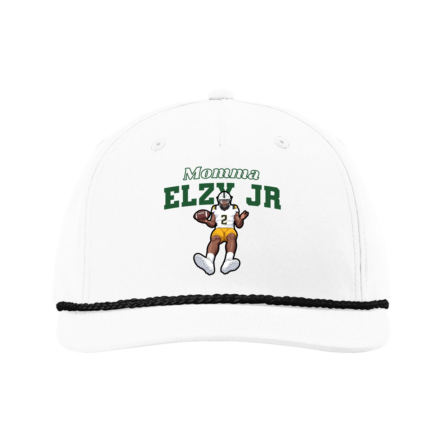 Five-Panel Classic Rope Cap — Mothers Day Block in White